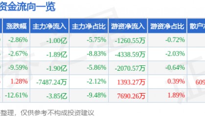 股票行情快报：海兰信（300065）3月31日主力资金净卖出1.00亿元