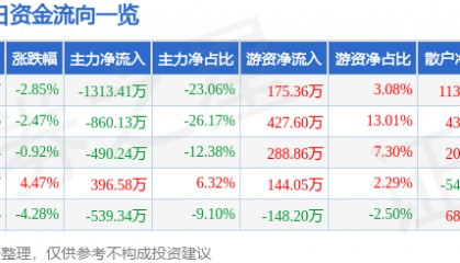 股票行情快报：*ST奥维（002231）6月19日主力资金净卖出1313.41万元