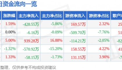 股票行情快报：*ST奥维（002231）6月30日主力资金净卖出428.55万元