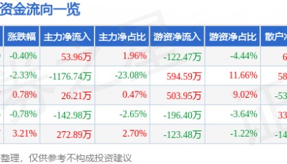 股票行情快报：ST德豪（002005）7月22日主力资金净买入53.96万元